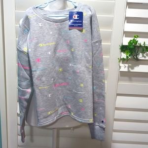 NWT Champion Rainbow Logo Sweatshirt Girl Sz L